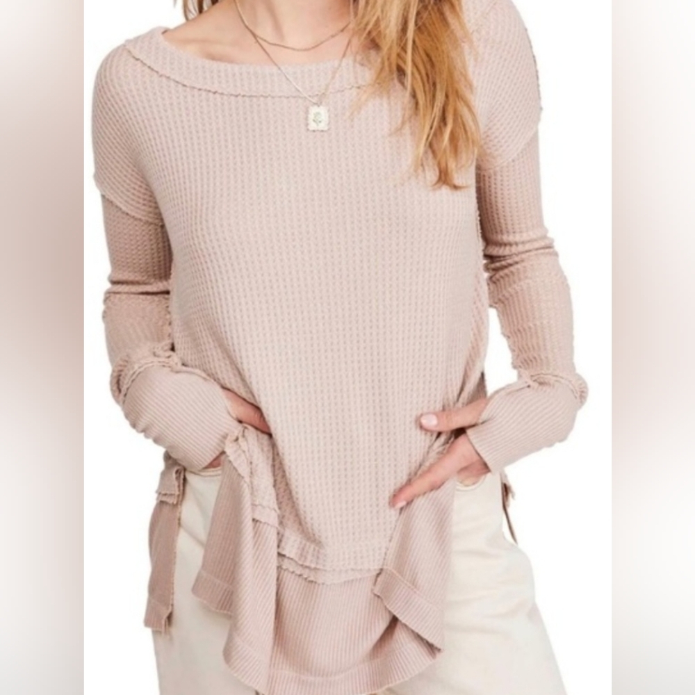 Free People Women's Pink Sweater Size Xs Long Sleeve Boho Syltyle .
